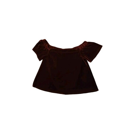 Buckle Dee Elly Burgandy Medium Velvet Top Dark Academia Off Shoulder - Picture 1 of 5